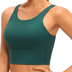 High Neck Longline Sports Bra for Women Wireless Padded Workout Yoga Bras 3 pcs